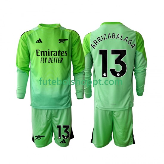 Camisola Júnior Arsenal Kepa Arrizabalaga 13 Guarda-redes Alternativa Equipamento 2025-2026 Manga Comprida