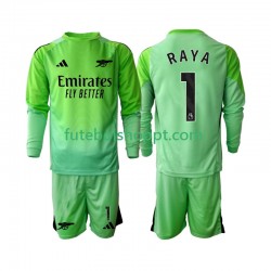 Camisola Júnior Arsenal Raya 1 Guarda-redes Alternativa Equipamento 2025-2026 Manga Comprida