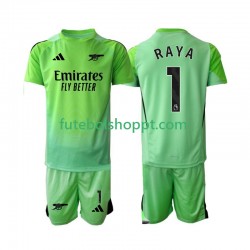 Camisola Júnior Arsenal Raya 1 Guarda-redes Alternativa Equipamento 2025-2026 Manga Curta