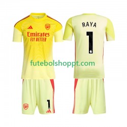 Camisola Júnior Arsenal Raya 1 Guarda-redes Principais Equipamento 2025-2026 Manga Curta