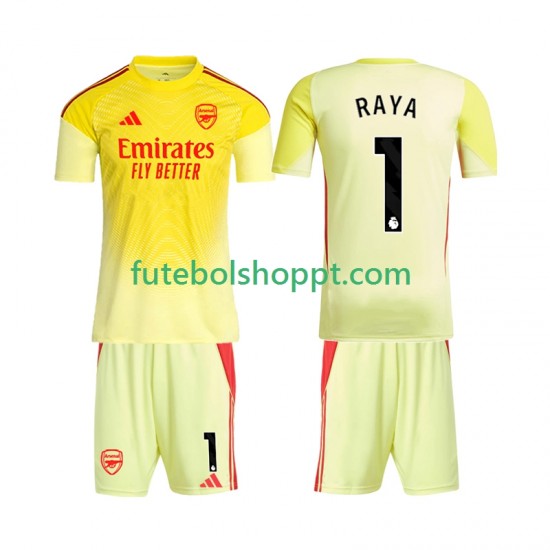 Camisola Júnior Arsenal Raya 1 Guarda-redes Principais Equipamento 2025-2026 Manga Curta