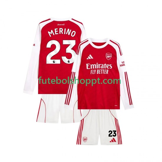 Camisola Júnior Arsenal Merino 23 Principais Equipamento 2025-2026 Manga Comprida