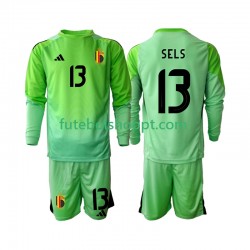 Camisola Júnior Bélgica Matz Sels 13 Guarda-redes Principais Equipamento 2025 Manga Comprida