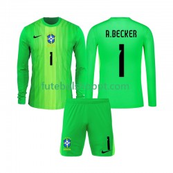 Camisola Júnior Brasil Alisson Becker 1 Guarda-redes Principais Equipamento 2026 Manga Comprida
