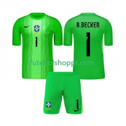 Camisola Júnior Brasil Alisson Becker 1 Guarda-redes Principais Equipamento 2026 Manga Curta