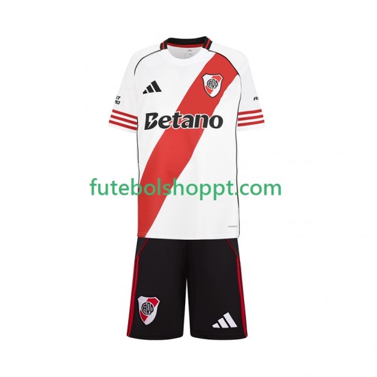 Camisola Júnior CA River Plate Principais Equipamento 2025-2026 Manga Curta