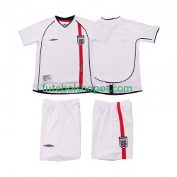 Camisola Júnior Inglaterra Retro Principais Equipamento 2002 Manga Curta