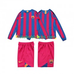 Camisola Júnior FC Barcelona 2005 Retro Principais Equipamento 2006 Manga Comprida