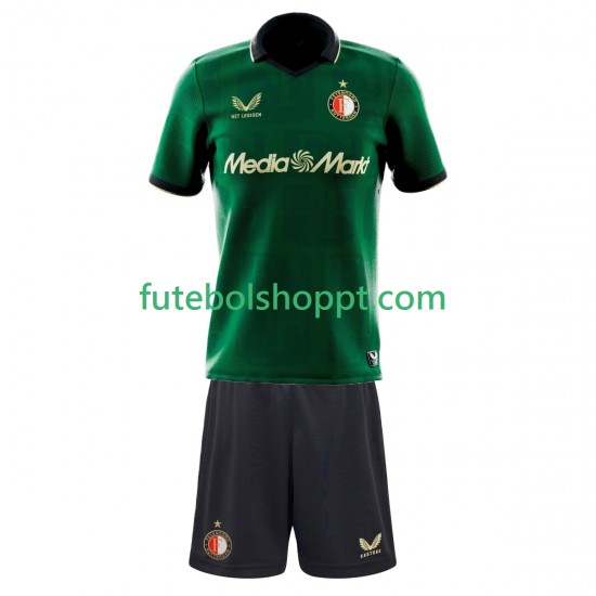 Camisola Júnior Feyenoord Rotterdam Quarto Equipamento 2025-2026 Manga Curta