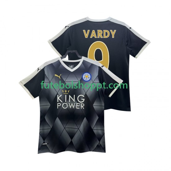 Camisola Homem Leicester City VARDY 9 2014 2015 Retro Alternativa Equipamento Manga Curta