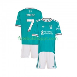 Camisola Júnior Liverpool Florian Wirtz 7 Terceiro Equipamento 2025-2026 Manga Curta Camisola Júnior Liverpool Florian Wirtz 7 Terceiro Equipamento 2025-2026 Manga Curta