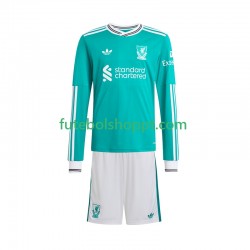 Camisola Júnior Liverpool Terceiro Equipamento 2025-2026 Manga Comprida
