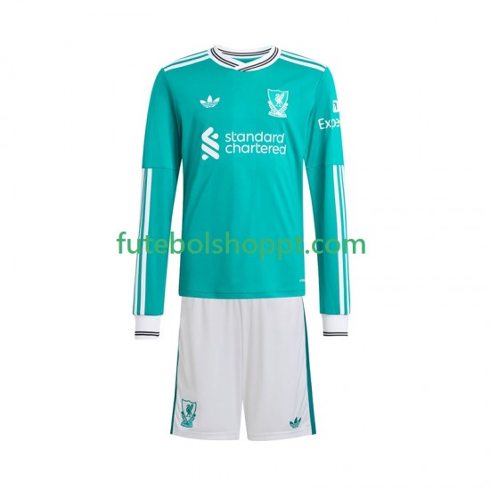 Camisola Júnior Liverpool Terceiro Equipamento 2025-2026 Manga Comprida