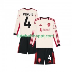 Camisola Júnior Liverpool Virgil van Dijk 4 Alternativa Equipamento 2025-2026 Manga Comprida