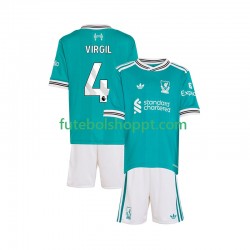 Camisola Júnior Liverpool Virgil van Dijk 4 Terceiro Equipamento 2025-2026 Manga Curta