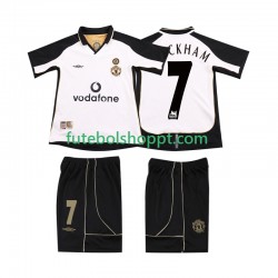 Júnior Manchester United BECKHAM 7 Anniversary Football Shirt 2001 Alternativa Equipamento 2002 Manga Curta