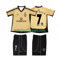 Júnior Manchester United BECKHAM 7 Anniversary Football Shirt 2001 Terceiro Equipamento 2002 Manga Curta