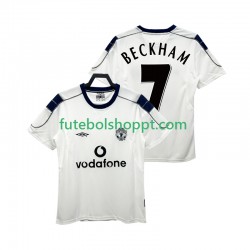 Camisola Homem Manchester United BECKHAM 7 2000 2001 Retro Alternativa Equipamento Manga Curta