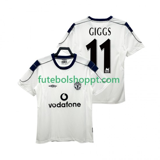 Camisola Homem Manchester United GIGGS 11 2000 2001 Retro Alternativa Equipamento Manga Curta
