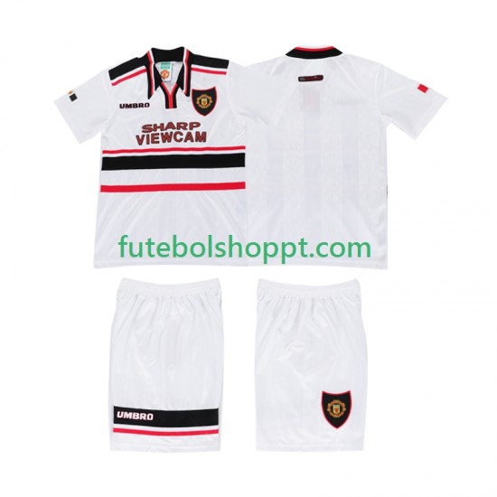 Camisola Júnior Manchester United Retro Alternativa Equipamento 1998 Manga Curta