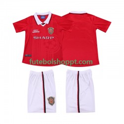Camisola Júnior Manchester United 2000 Retro Principais Equipamento 1999 Manga Curta
