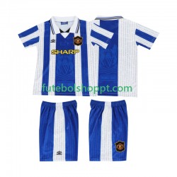 Camisola Júnior Manchester United 1996 Retro Terceiro Equipamento 1994 Manga Curta