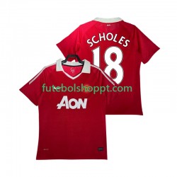 Camisola Homem Manchester United SCHOLES 18 Retro Principais Equipamento 2011 2010 Manga Curta