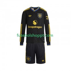 Camisola Júnior Manchester United Terceiro Equipamento 2025-2026 Manga Comprida
