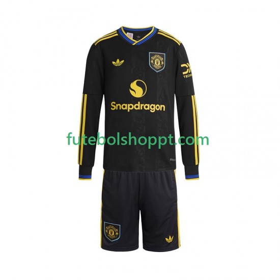 Camisola Júnior Manchester United Terceiro Equipamento 2025-2026 Manga Comprida