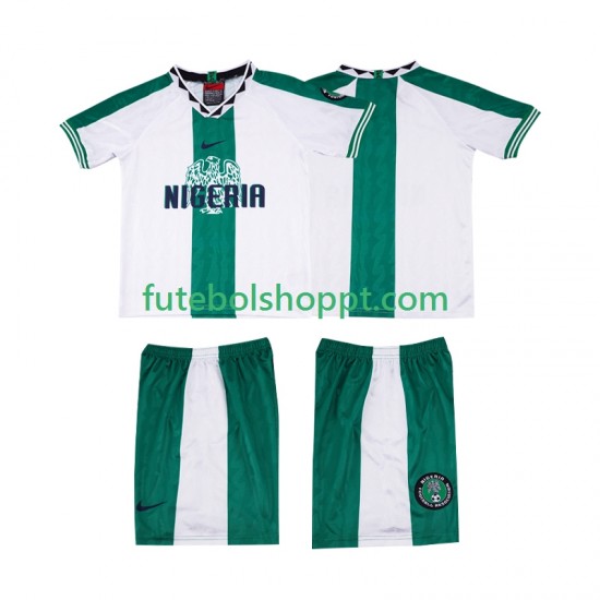 Camisola Júnior Nigéria 1996 Retro Alternativa Equipamento Manga Curta