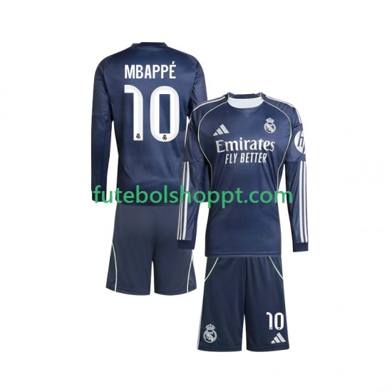 Camisola Júnior Real Madrid Mbappé Kylian 10 Alternativa Equipamento 2025-2026 Manga Comprida