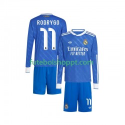 Camisola Júnior Real Madrid Rodrygo 11 Terceiro Equipamento 2025-2026 Manga Comprida