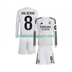 Camisola Júnior Real Madrid Valverde 8 Principais Equipamento 2025-2026 Manga Comprida