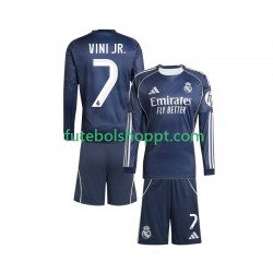 Camisola Júnior Real Madrid Vinicius Junior 7 Alternativa Equipamento 2025-2026 Manga Comprida
