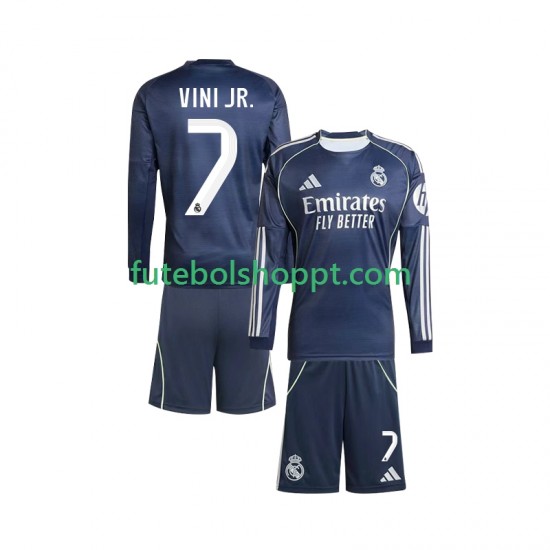 Camisola Júnior Real Madrid Vinicius Junior 7 Alternativa Equipamento 2025-2026 Manga Comprida