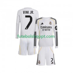 Camisola Júnior Real Madrid Vinicius Junior 7 Principais Equipamento 2025-2026 Manga Comprida
