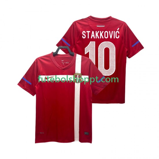 Camisola Homem Sérvia STAKKOVIC 10 Retro Principais Equipamento 2010 Manga Curta