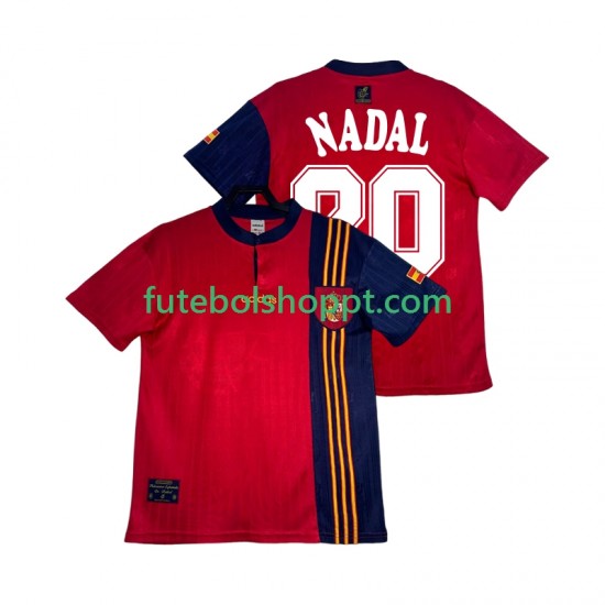 Camisola Homem Espanha NADAL 20 1996 Retro Principais Equipamento Manga Curta