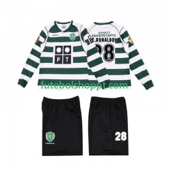 Camisola Júnior Sporting CP Cristiano Ronaldo 28 2001 2003 Retro Principais Equipamento Manga Comprida