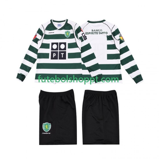 Camisola Júnior Sporting CP 2001 2003 Retro Principais Equipamento Manga Comprida