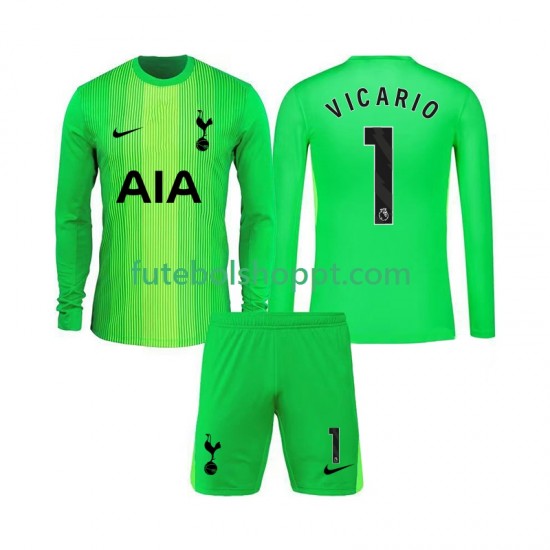 Camisola Júnior Tottenham Hotspur Guglielmo Vicario 1 Guarda-redes Principais Equipamento 2025-2026 Manga Comprida
